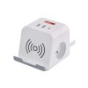 Prodlužovací kabel EMOS P0212CQ - kostka 2 m / 2 zásuvky / bílý / 2×USB-A + 1×USB-C+Qi / 1,5 mm2