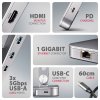 AXAGON HMC-STND, stojan pre 10''-16'' notebooky, USB 5Gbps hub, 3x USB-A, HDMI 4k/60Hz, RJ-45, PD 100W