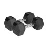 Pogumované litinové činky HEX 2x10 kg REBEL ACTIVE RBA-2325-10