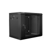 Nástenný rack 19'' 9U 600X450mm čierny flat pack
