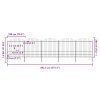 Multidom Záhradný plot s vrchnou časťou z ocele 892,5x200 cm čierny