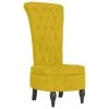 Multidom Stolička s vysokým operadlom, žltá, zamat, s gombíkmi
