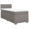 Multidom Posteľný rám boxspring s matracom sivohnedý 90x190 cm látka