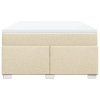 Multidom Posteľný rám boxspring s matracom krémový 140x200 cm látka