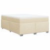 Multidom Posteľný rám boxspring s matracom krémový 140x200 cm látka