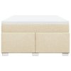 Multidom Posteľný rám boxspring s matracom krémový 160x200 cm látka
