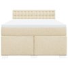 Multidom Posteľný rám boxspring s matracom krémový 160x200 cm látka
