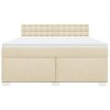 Multidom Posteľný rám boxspring s matracom krémový 180x200 cm látka