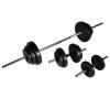 Multidom Stojan na drepy so sadou činiek barbell a dumbbell 30,5 kg