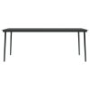 Multidom Záhradný jedálenský stôl čierny 200x100x74cm oceľ a sklo