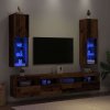 Multidom TV skrinky s LED svetlami 2 ks staré drevo 30,5x30x102 cm