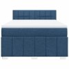 Multidom Posteľný rám boxspring s matracom modrý 160x200 cm látka