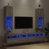 Multidom TV skrinky s LED svetlami 2 ks sivé sonoma 30,5x30x102 cm