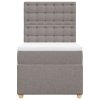 Multidom Posteľný rám boxspring s matracom sivohnedý 90x190 cm látka