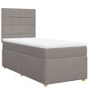 Multidom Posteľný rám boxspring s matracom sivohnedý 90x190 cm látka