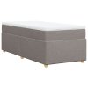 Multidom Posteľný rám boxspring s matracom sivohnedý 90x190 cm látka