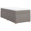 Multidom Posteľný rám boxspring s matracom sivohnedý 90x190 cm látka