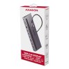 AXAGON HMC-4KX3 USB 5Gbps hub, 3x USB-A, 2x HDMI, DP, RJ-45, SD/microSD, audio, PD 100W, kábel 40cm