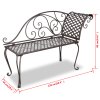 Multidom Záhradná leňoška 128 cm, oceľ, starožitná, hnedá