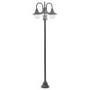 Multidom Záhradná stĺpová lampa E27 220 cm hliníková 3-lampáše bronzová