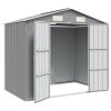 Multidom Záhradná kôlňa sivá 205x129x183 cm pozinkovaná oceľ
