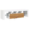 Multidom TV skrinka s LED svetlami, biela 140x36,5x40 cm