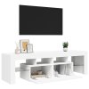 Multidom TV skrinka s LED svetlami, biela 140x36,5x40 cm