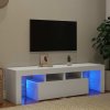 Multidom TV skrinka s LED svetlami, biela 140x36,5x40 cm
