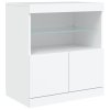 Multidom Komoda s LED svetlami biela 283x37x67 cm