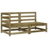 Multidom Záhradná pohovka s vankúšmi 2-miestna impregnovaná borovica