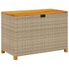 Multidom Záhrad. úložný box béžový 110x55x63 cm polyratan akáciové drevo
