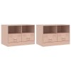 Multidom TV skrinky 2 ks ružové 67x39x44 cm oceľ