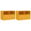 Multidom TV skrinky 2 ks horčicovo-žlté 67x39x44 cm oceľ