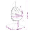 Multidom Závesné kreslo vajíčko so stojanom béžové ratan a oceľ