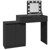 Multidom Toaletný stolík s LED čierny 115x37x110,5 cm