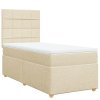 Multidom Posteľný rám boxspring s matracom krémový 90x190 cm látka