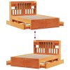 Multidom Posteľ s knižnicou bez matraca vosková 140x200 cm borovica
