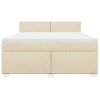 Multidom Posteľný rám boxspring s matracom krémový 180x200 cm látka