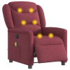 Multidom Elektrické sklápacie masážne kreslo vínové látka