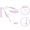 Multidom Nohy konferenčného stolíka v tvare X, 2 ks, biele, 70 x (30-31) cm, oceľové
