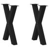 Multidom Nohy k jedálenskému stolu v tvare X, 2 ks, čierne, 50 x (72-73) cm, oceľové