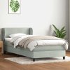 Multidom Posteľný rám boxsping s matracom bledosivý 90x220 cm zamat