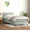 Multidom Posteľný rám boxsping s matracom bledosivý 90x220 cm zamat