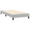 Multidom Posteľný rám boxsping s matracom bledosivý 90x220 cm zamat