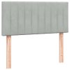 Multidom Posteľný rám boxsping s matracom bledosivý 90x220 cm zamat