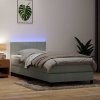 Multidom Posteľný rám boxsping s matracom bledosivý 90x220 cm zamat
