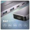 AXAGON HMC-5H60, USB 5Gbps hub, porty 2x USB-A, 1x USB-C, HDMI 4k/60, PD 100W, kábel USB-C 15cm