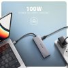 AXAGON HMC-5H60, USB 5Gbps hub, porty 2x USB-A, 1x USB-C, HDMI 4k/60, PD 100W, kábel USB-C 15cm