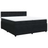 Multidom Posteľný rám boxspring s matracom čierny 200x200 cm zamat
