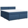 Multidom Posteľný rám boxspring s matracom modrý 180x200 cm látka